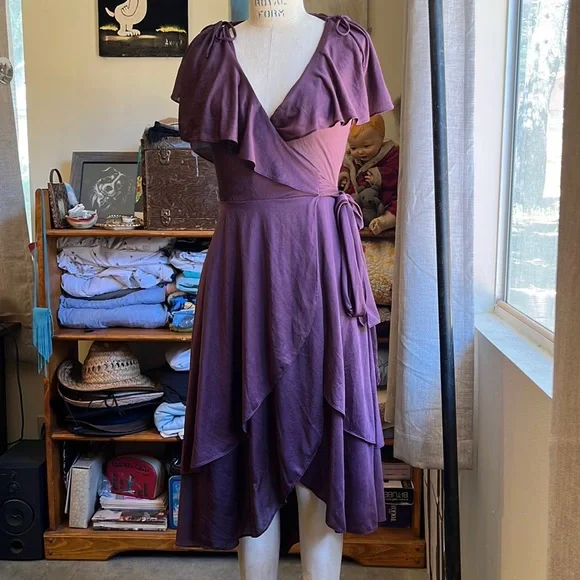 Dresses | Last Days Of Disco Flowing Polyester Wrap Dress | Poshmark